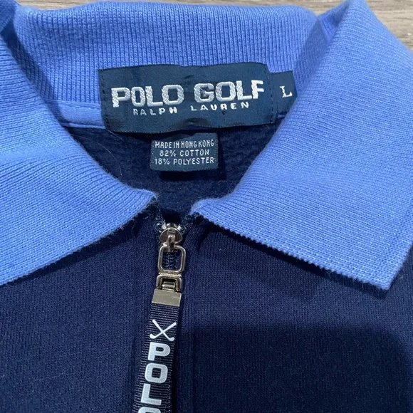 Polo Golf Men’s Pullover Colorblock Polo Sweater‎ Large Blue Green - Picture 4 of 9